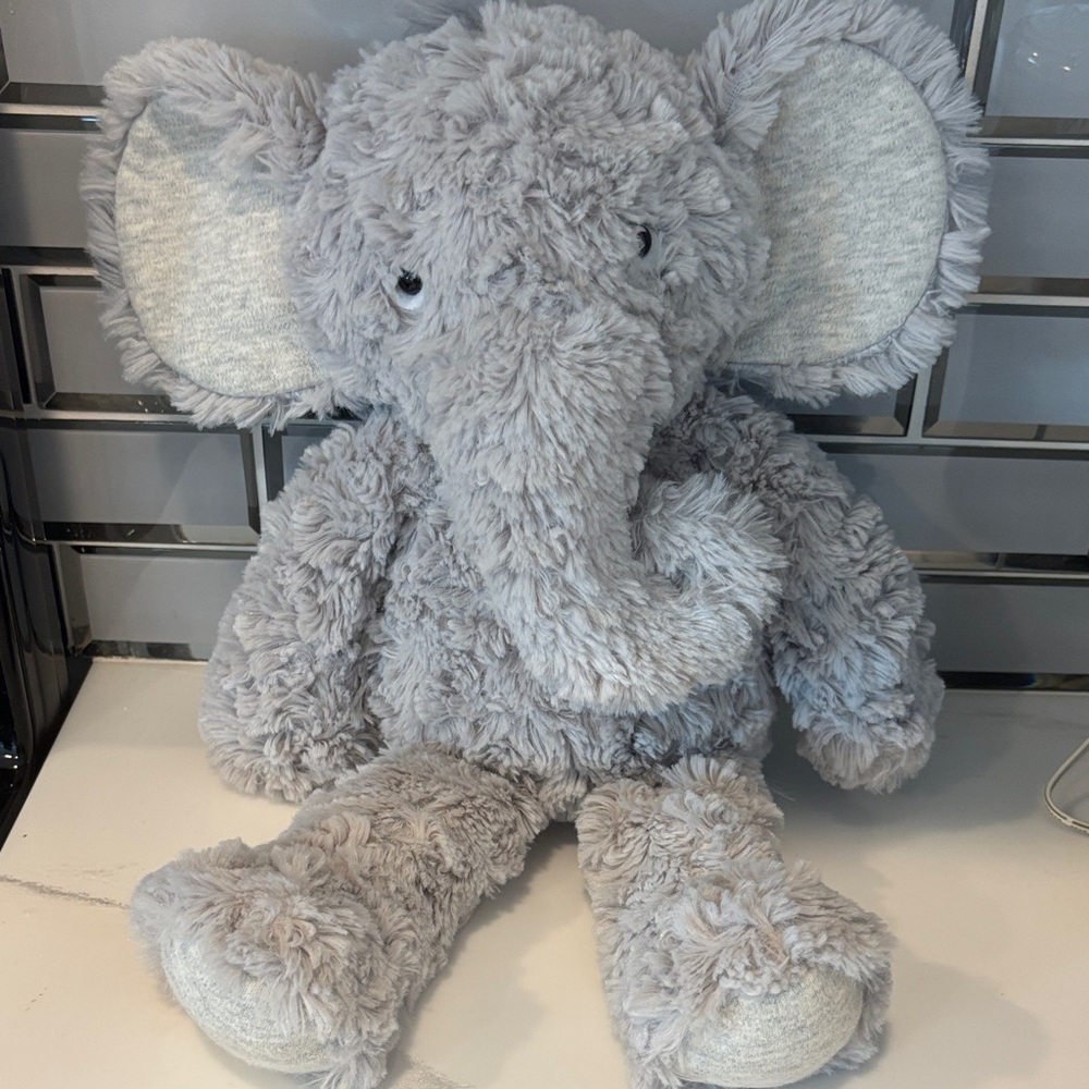 Hallmark Plush Cream-Gray Elephant with Braided Tail